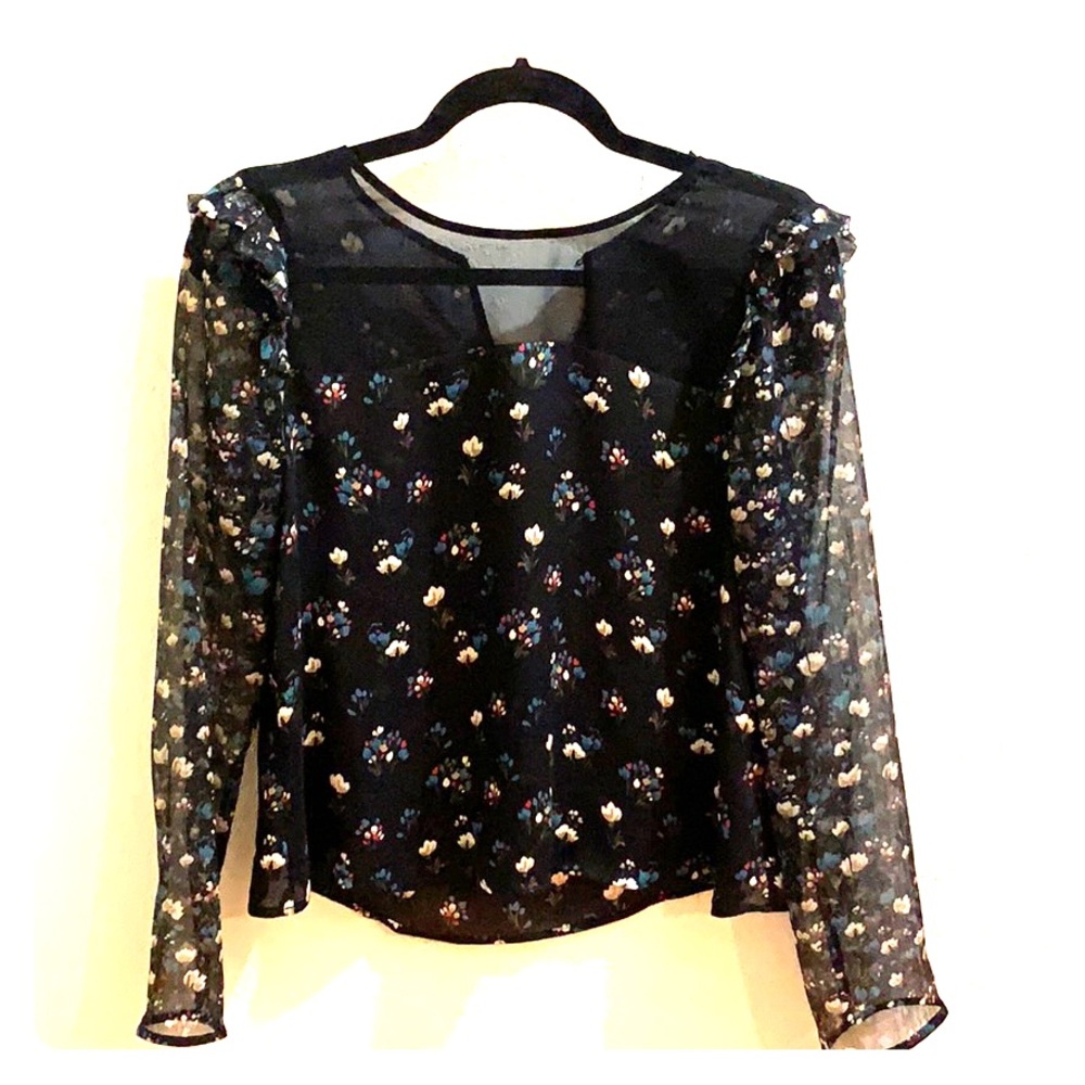 Zara sheer floral top